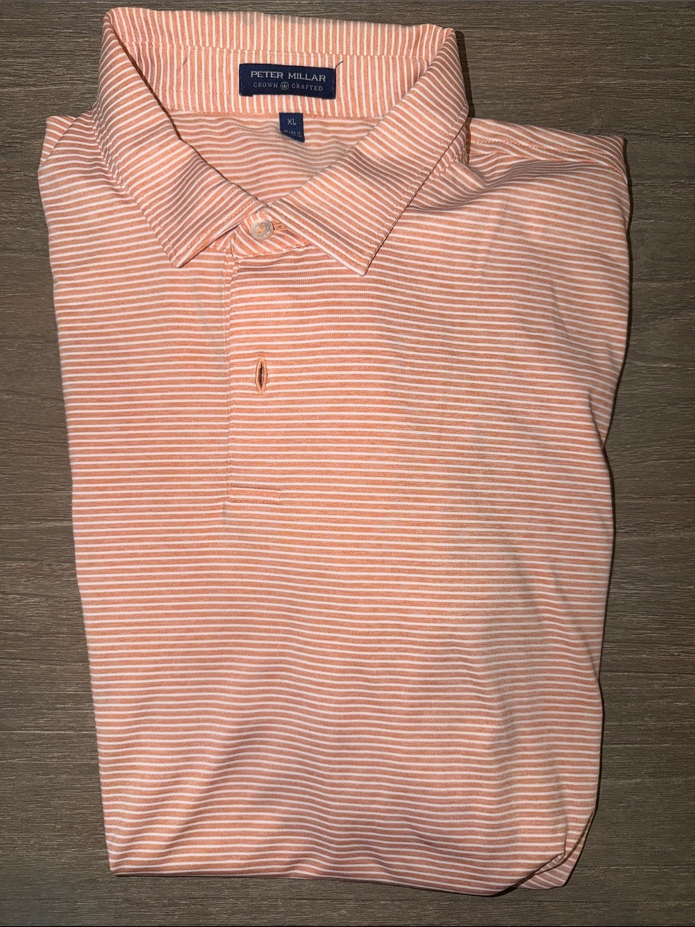 Peter Millar Men's Striped Polo Shirt - Light Peach/White